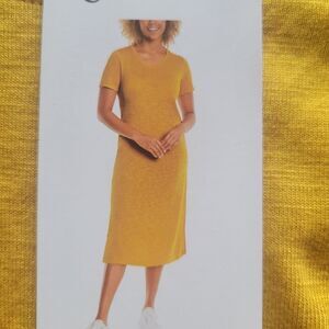 Jessica Simpson yellow T Shirt Midi Dress Size Small